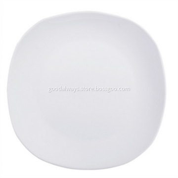 Diagonal 8-Inch ,20.3-Cm White Porcelain Rounded Square Side Plates